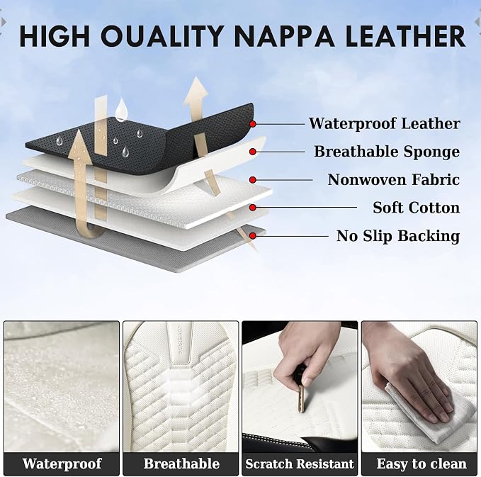 Universal Seat Covers — Full Set — Black / White