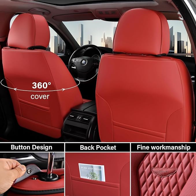Universal Seat Covers — Front Seat — Red