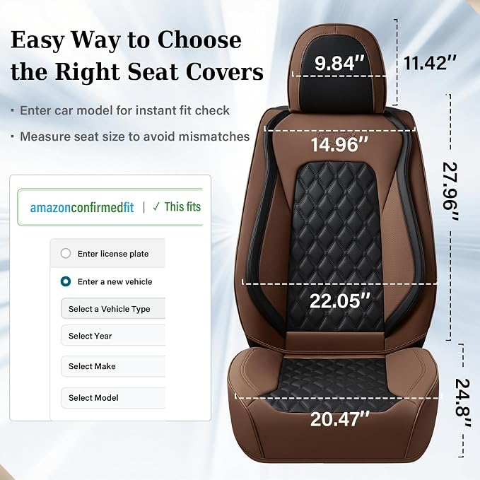 Universal Faux Leather Seat Covers — Full Set