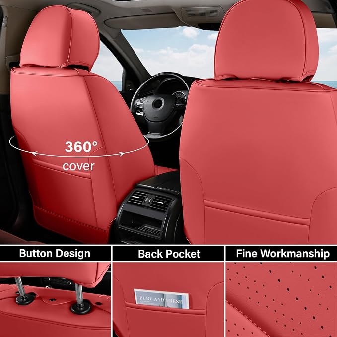 Universal Seat Covers — Full Set — Red