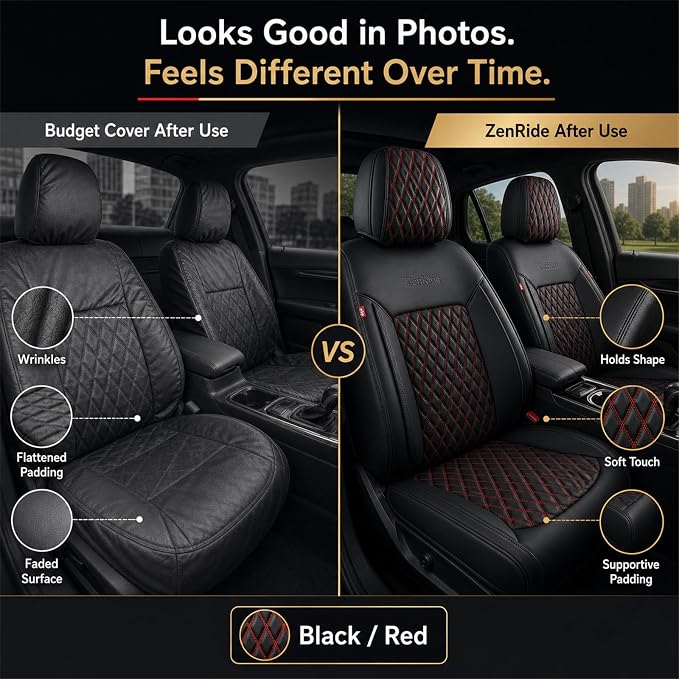 Universal Seat Covers — Front Seat — Black / Red