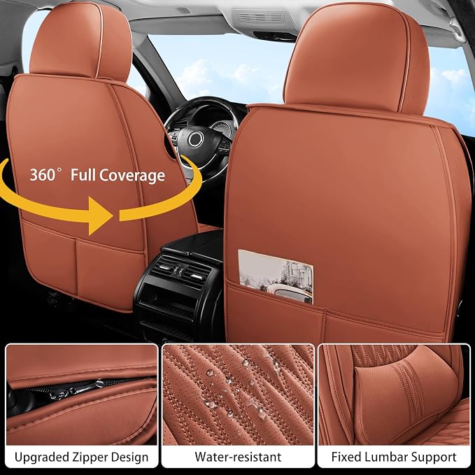 Universal Seat Covers — Full Set — Brown