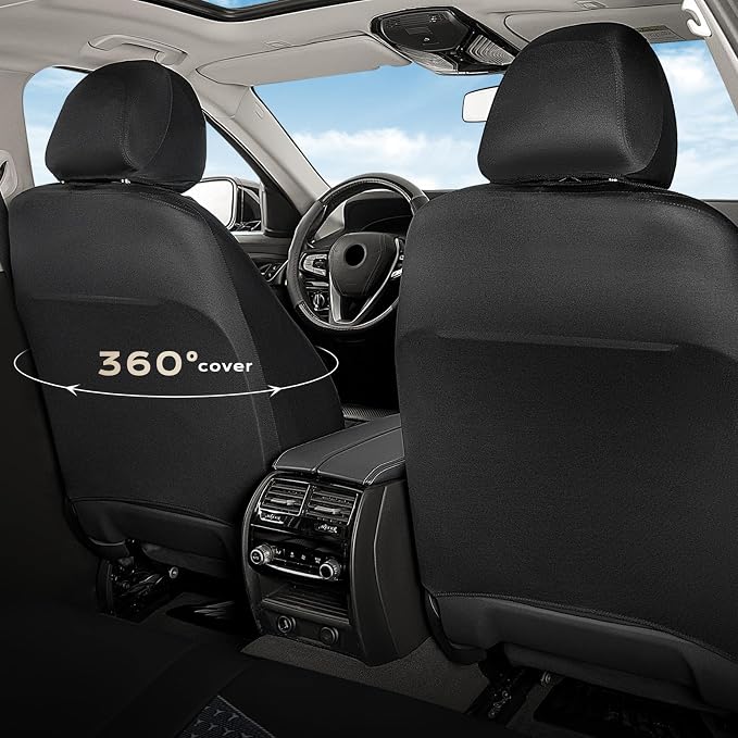Universal Faux Leather Seat Covers — Full Set — Black