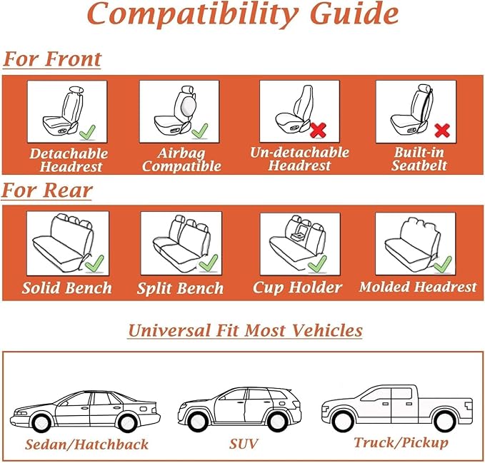Universal Seat Covers — Full Set — Gray