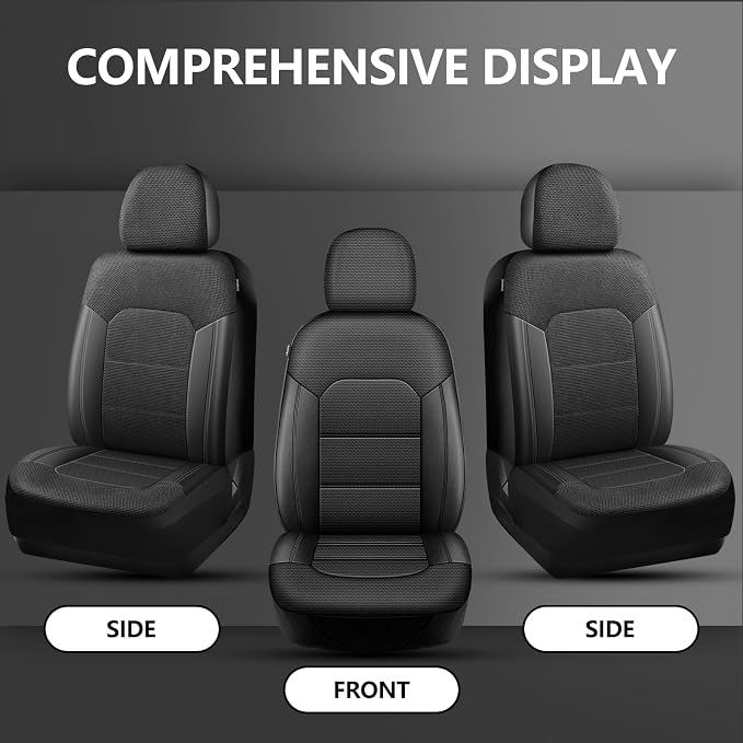 Universal Fabric Seat Covers — Front Seat — Black