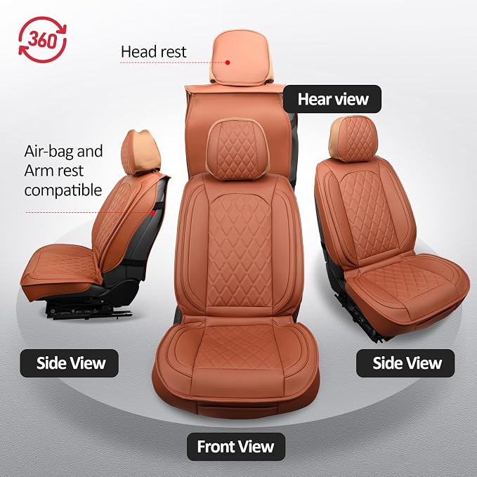Universal Seat Covers — Front Seat — Brown