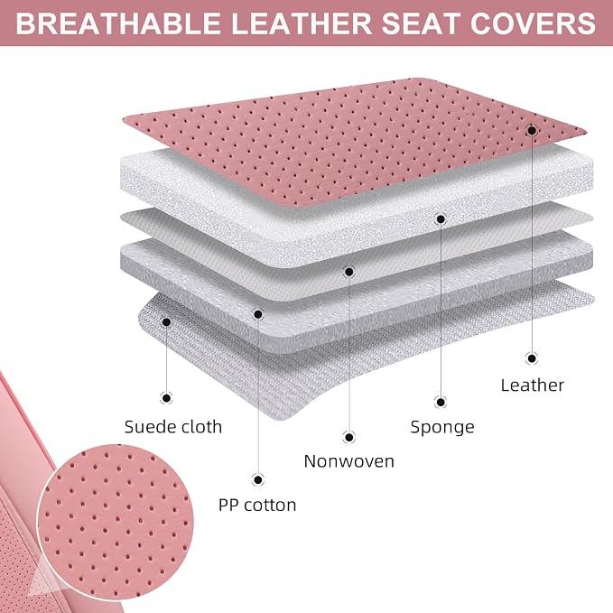 Universal Seat Covers — Full Set — Pink