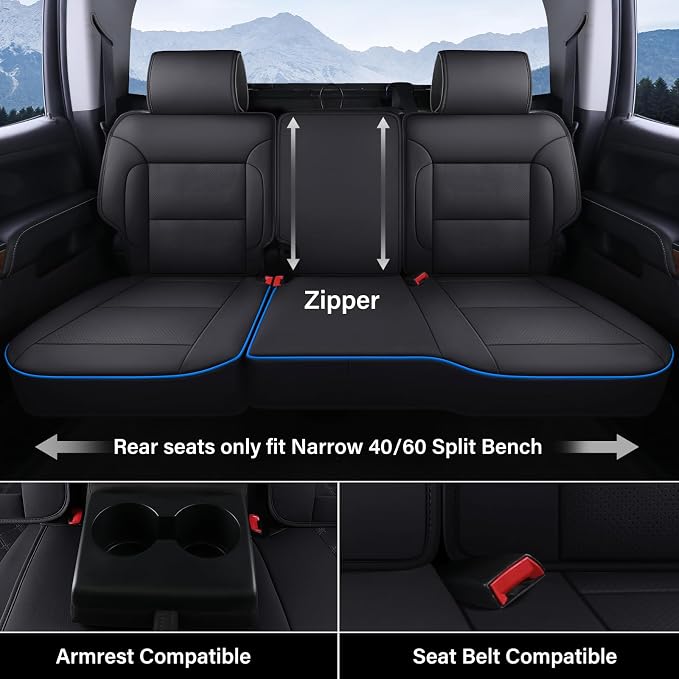 Faux Leather Seat Covers for Chevrolet Silverado / GMC Sierra — Full Set