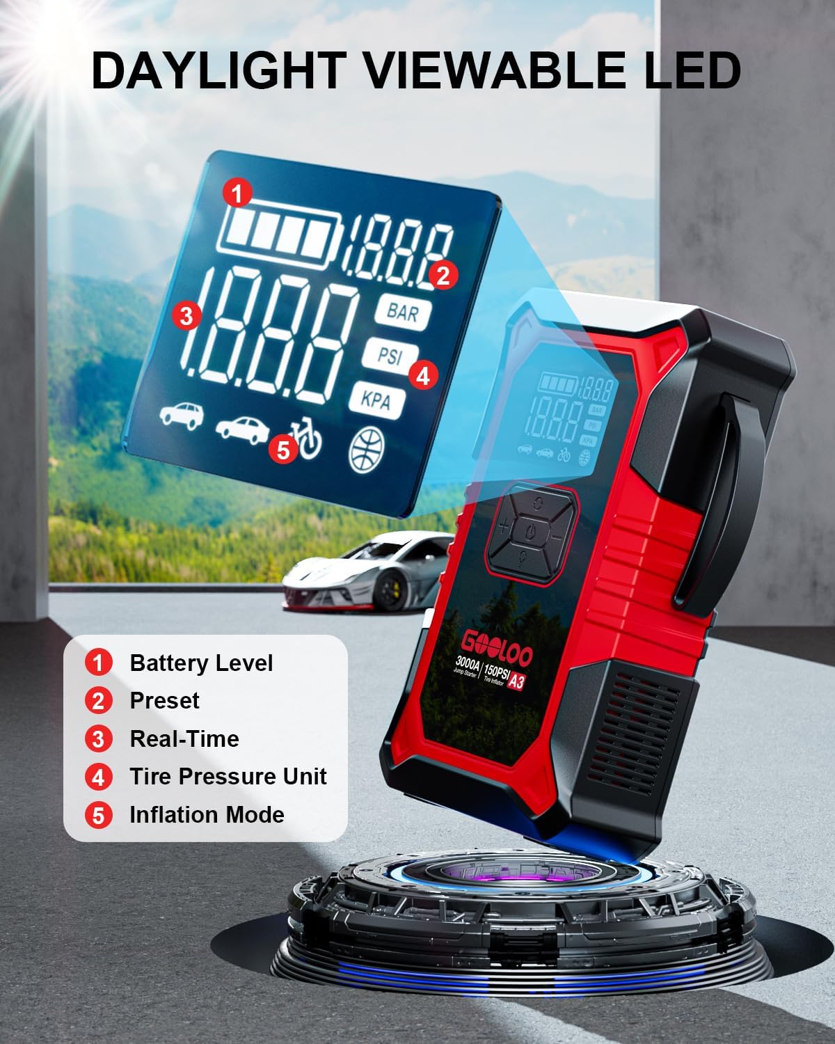 A3 Jump Starter & Tire Inflator | 3000A for Gas & Diesel 71Ya4o84bSL._AC_SL1500