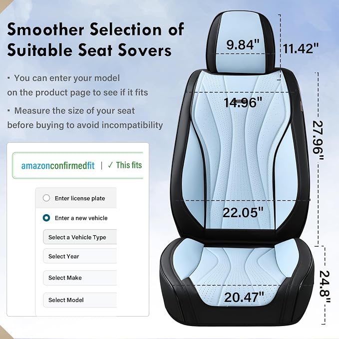 Universal Seat Covers — Front Seat — Black / Blue