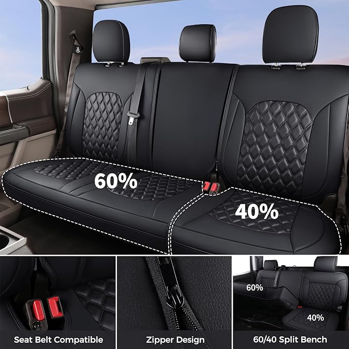 Seat Covers for Jeep Wrangler — Rear Seat — Black