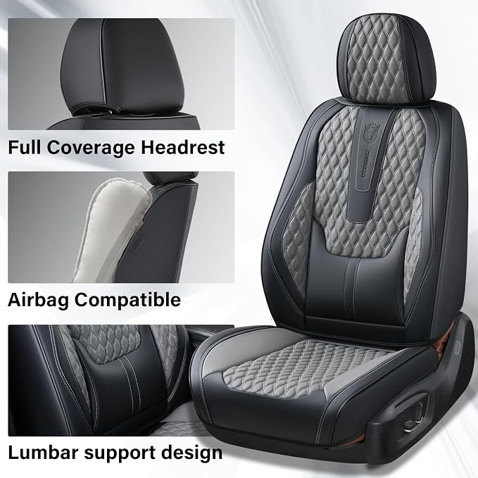Universal Seat Covers — Full Set — Black / Gray