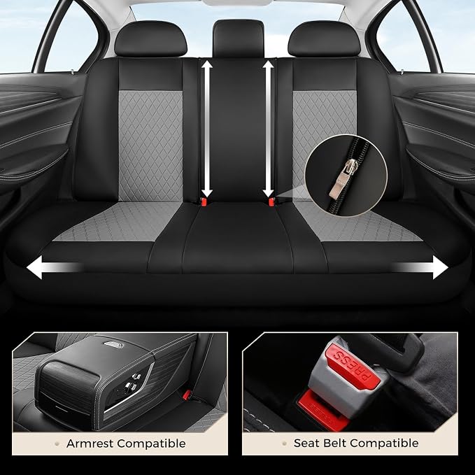 Universal Seat Covers — Full Set — Black / Gray