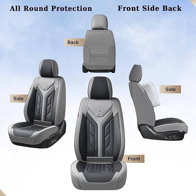 Universal Seat Covers — Full Set — Gray / Black