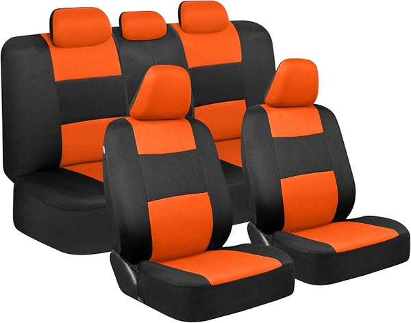 Car Seat Covers — Full Set — Orange / Black