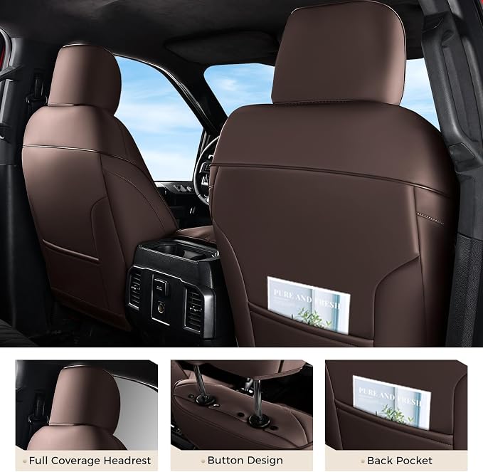 Seat Covers for Multiple Vehicles — Front Seat — Brown