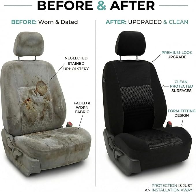 Universal Seat Covers — Front Seat — Black
