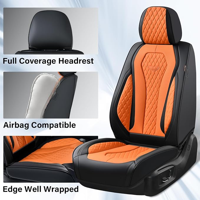 Universal Seat Covers — Front Seat — Orange