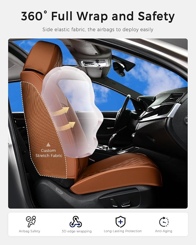 Universal Seat Covers — Full Set — Brown