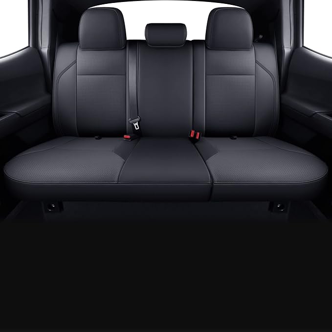 Faux Leather Seat Covers for Toyota Tacoma — Rear Seat — Black