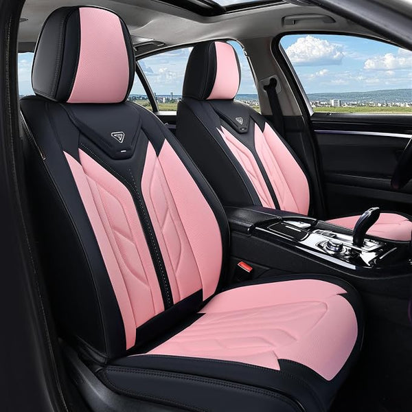 Universal Seat Covers — Front Seat — Black / Pink