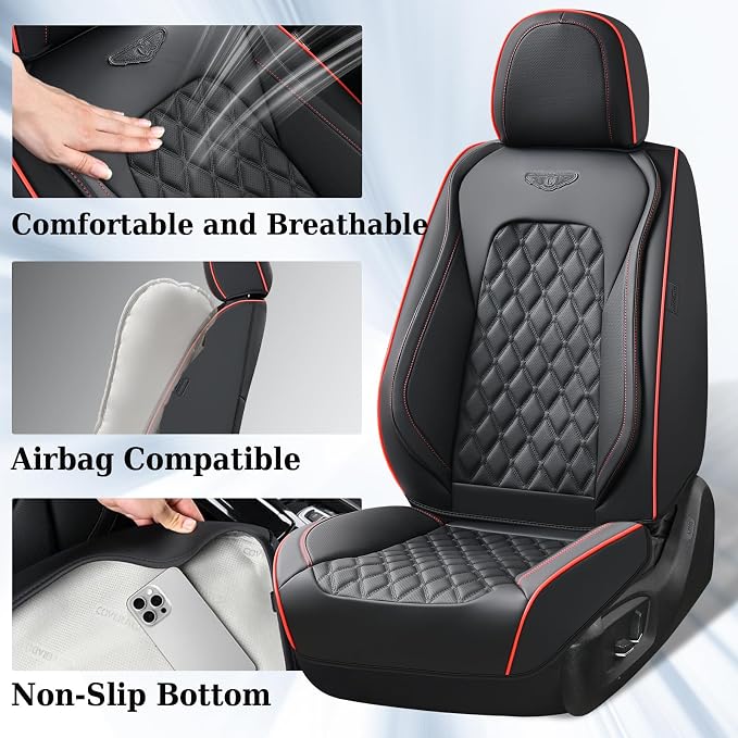 Universal Seat Covers — Front Seat — Red / Black