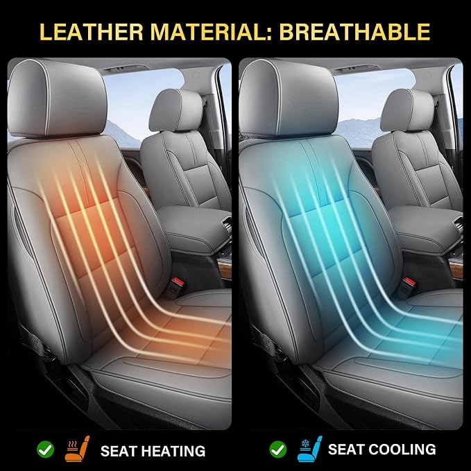 Faux Leather Seat Covers for Chevrolet Silverado / GMC Sierra — Front Seat — Gray