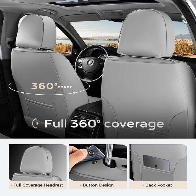 Universal Seat Covers — Full Set — Gray