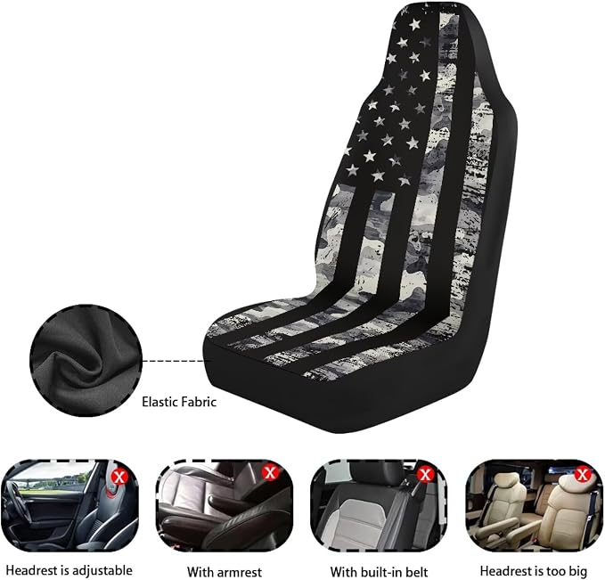 Universal Seat Covers — Front Seat — Gray