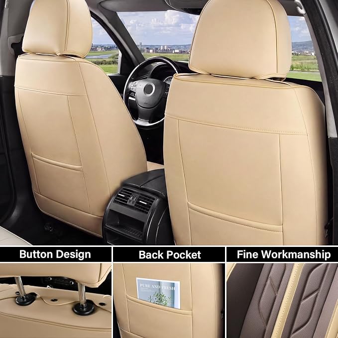 Universal Seat Covers — Front Seat — Beige / Coffee