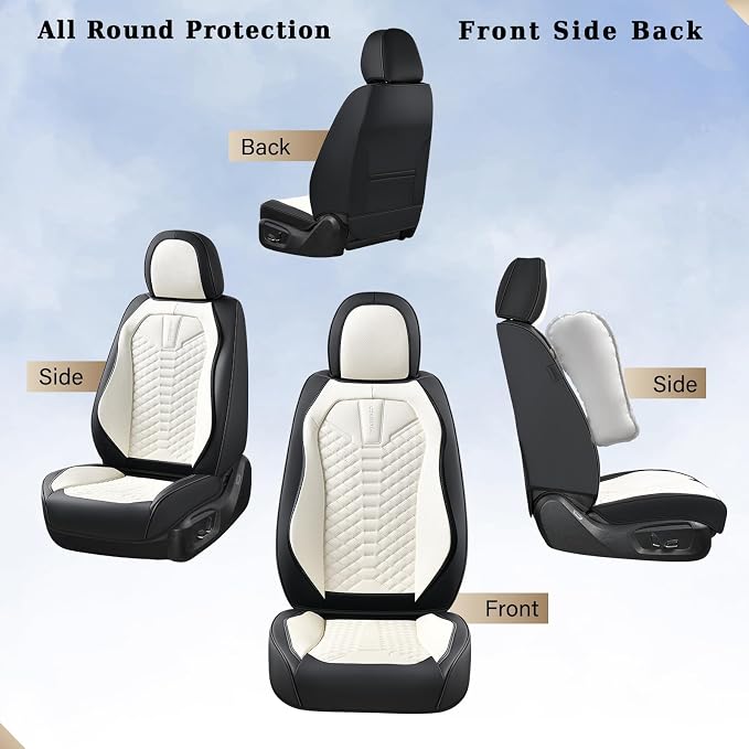Universal Seat Covers — Front Seat — Black / White