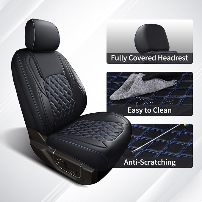 Seat Covers for Jeep Wrangler — Full Set — Black / Blue