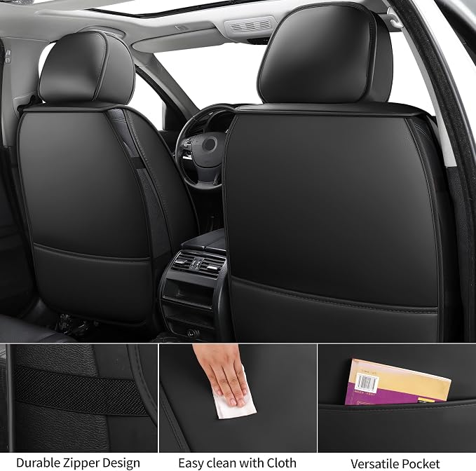 Universal Seat Covers — Full Set — Black / Red