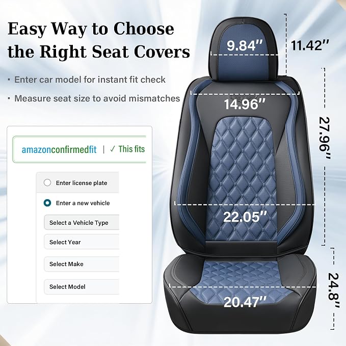 Universal Faux Leather Seat Covers — Full Set
