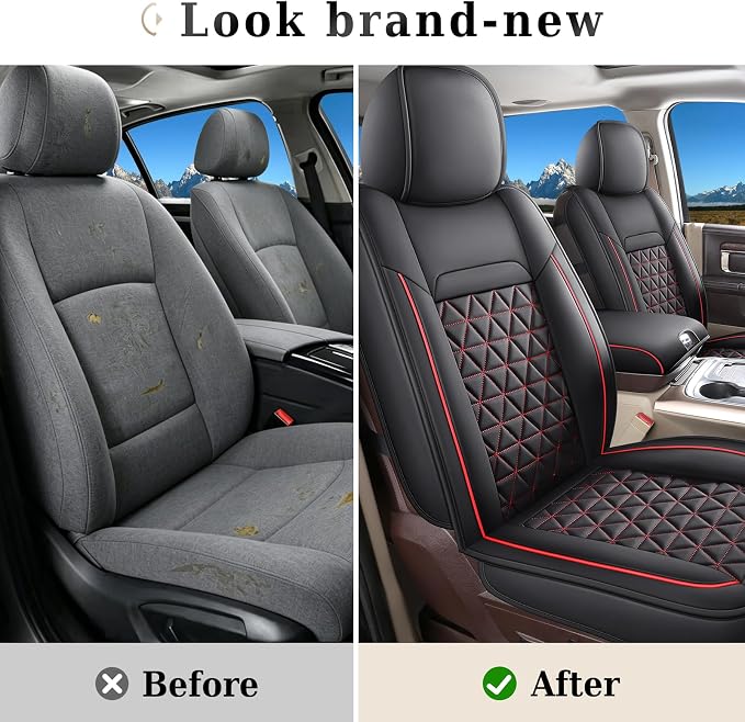 Seat Covers for Multiple Vehicles — Front Seat — Black / Red