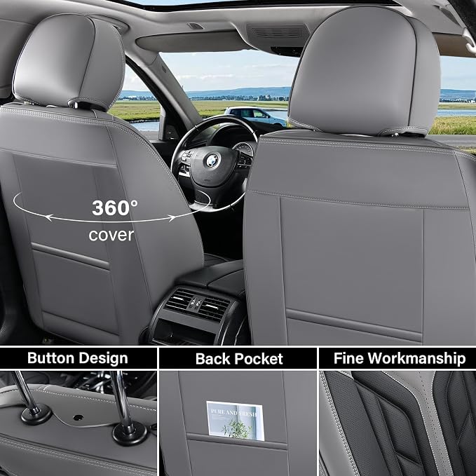 Universal Seat Covers — Full Set — Gray / Black