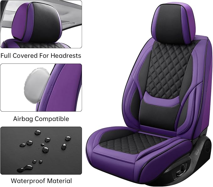 Universal Seat Covers — Front Seat — Purple / Black
