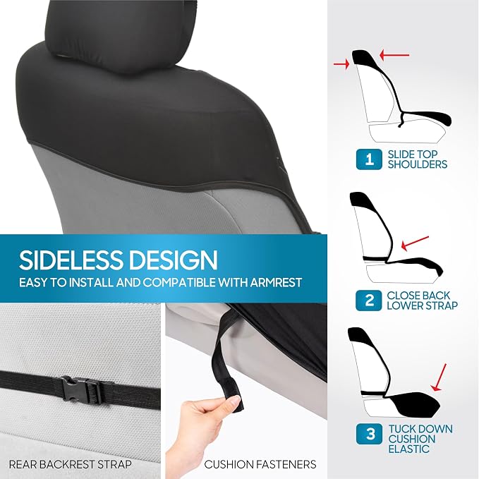Car Seat Covers — Front Seat — Black