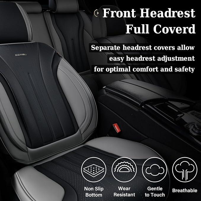Universal Seat Covers — Full Set — Gray / Black