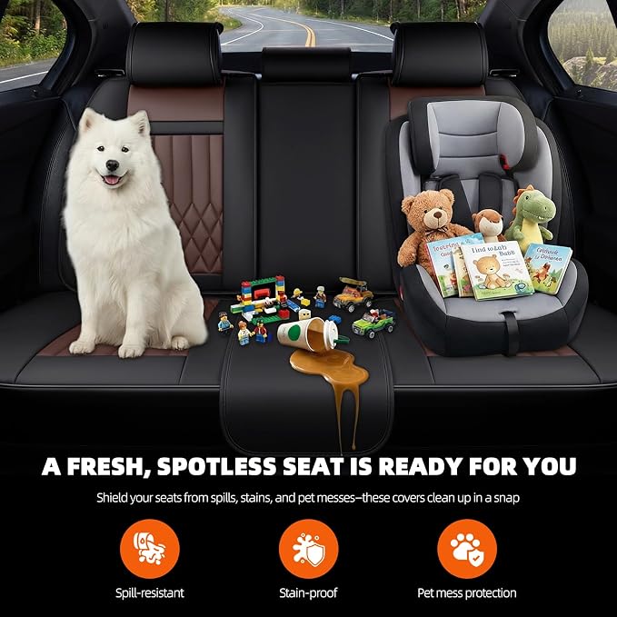 Universal Seat Covers — Full Set — Black / Brown