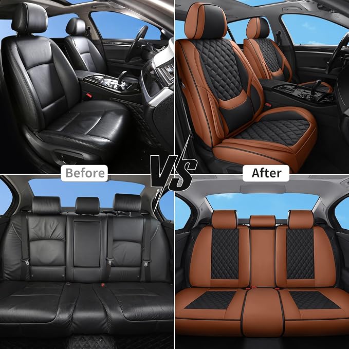 Universal Seat Covers — Full Set — Brown / Black