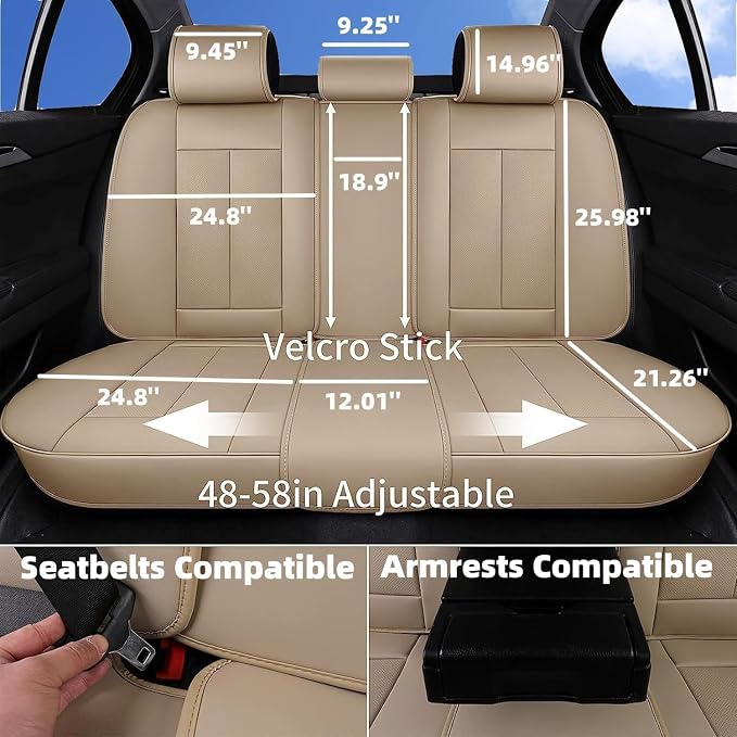 Universal Seat Covers — Full Set — Beige