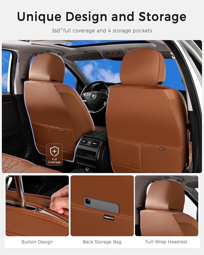 Universal Seat Covers — Front Seat — Brown