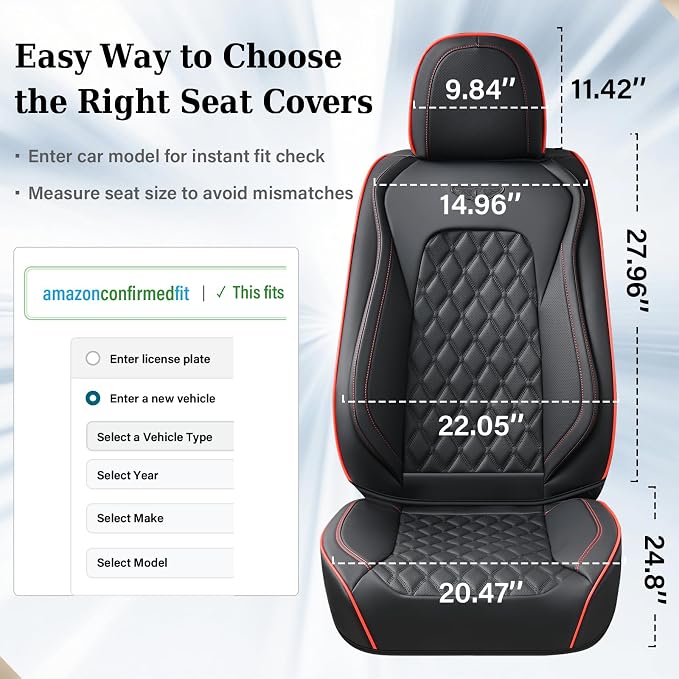 Universal Seat Covers — Front Seat — Red / Black