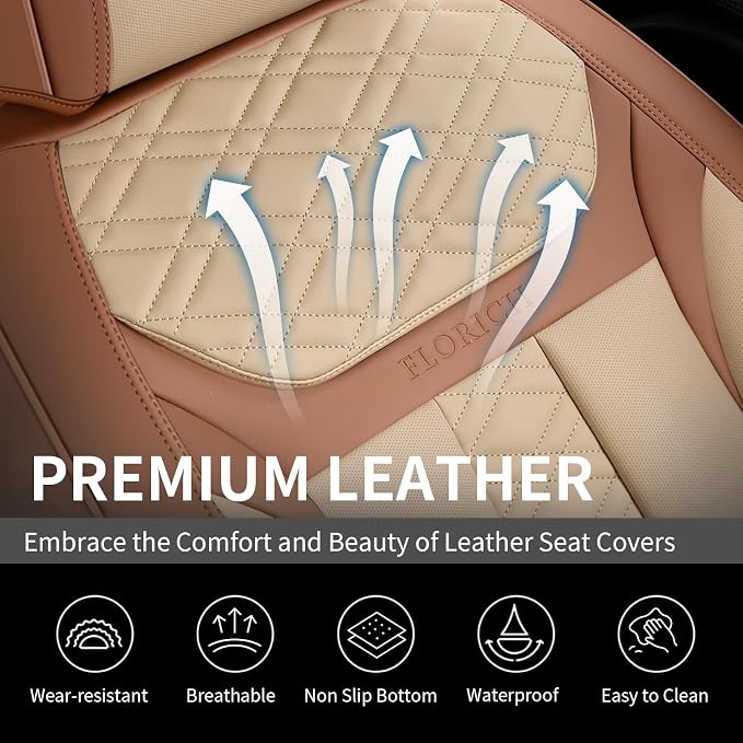 Universal Seat Covers — Front Seat — Beige