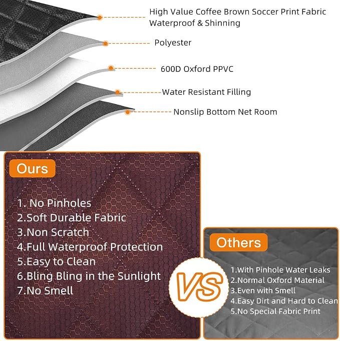 Pet Car Seat Protector — Coffee / Brown