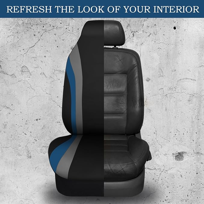 Universal Neoprene Seat Covers — Front Seat — Black / Blue