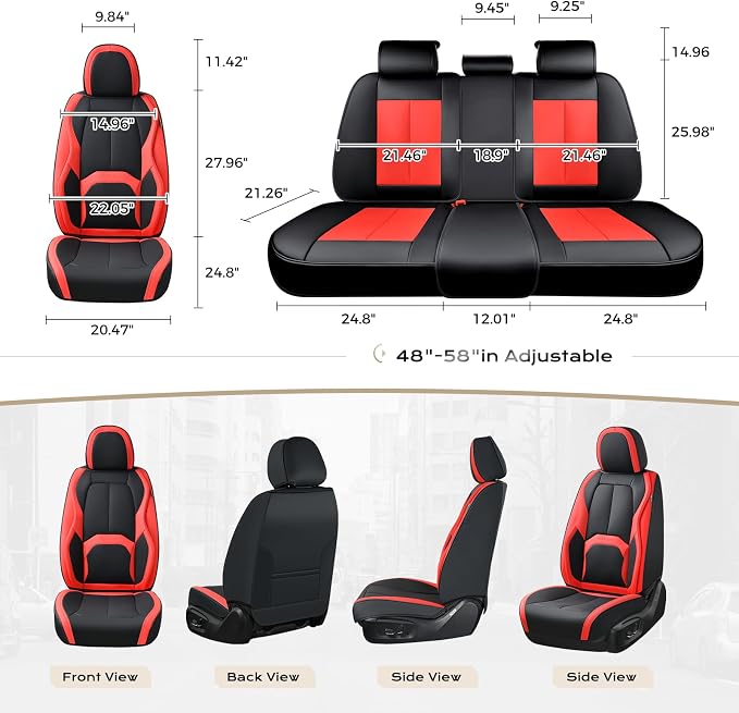 Universal Seat Covers — Front Seat — Black / Red