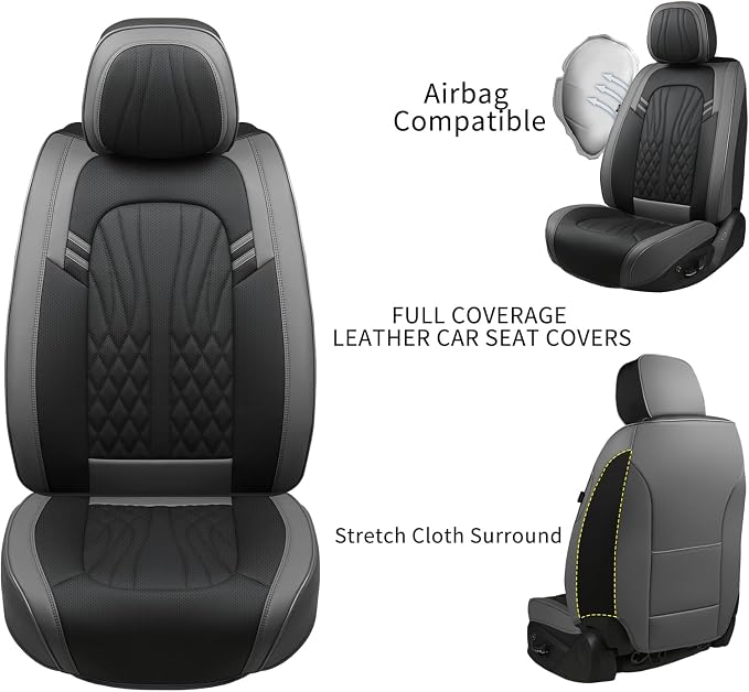 Universal Seat Covers — Full Set — Gray / Black