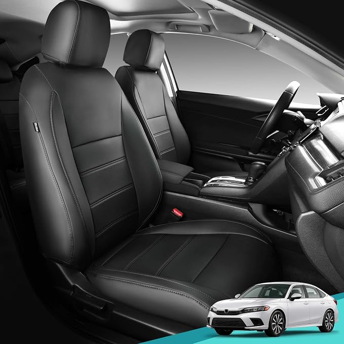 Faux Leather Seat Covers for Honda Civic — Full Set — Black